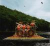 Neil Peart plays drums on lake (front)