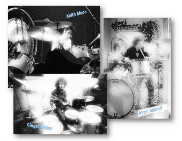 Keith Moon, Mitch Mitchell, Ginger Baker