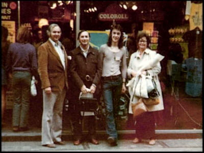 Neil and his parents in London