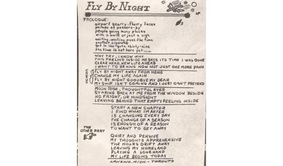 Fly By Night original lyrics