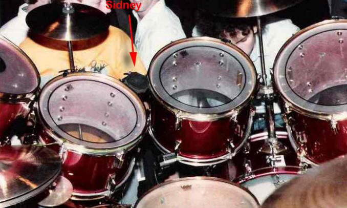 Picture of "Sidney" on Neil Peart's drums
