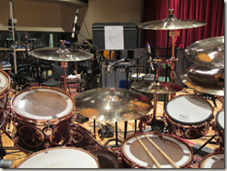 Photo of Neil Peart's drums from NeilPeart.net