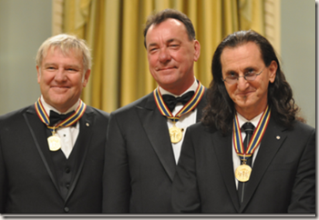 Alex Lifeson, Neil Peart, and Geddy Lee receive the Governor General Performing Arts Award