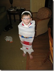 Drew as "Mummy Boy"