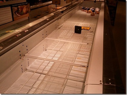 Many shelves were empty at Safeway -- not sure why