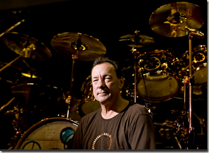 Rush drummer Neil Peart poses for a portrait in the band's Toronto rehearsal space, Wednesday afternoon, March 23, 2011. 