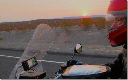 Neil riding at sunrise