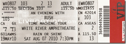 Image: My ticket to White River Rush show