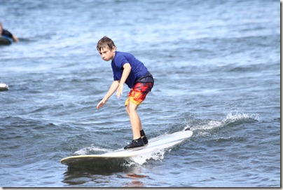 Cameron surfing on Maui